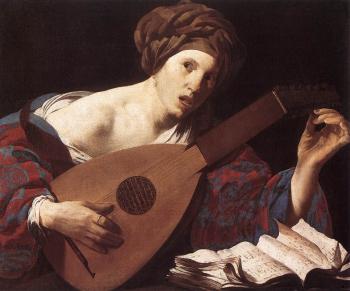 Hendrick Terbrugghen : Woman Playing the Lute
